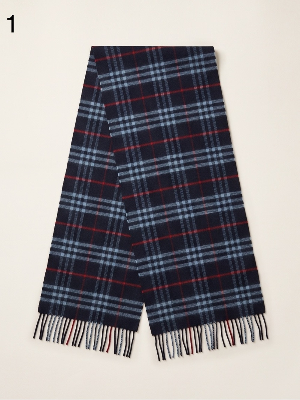 Authentic Burberry Plaid Fringed Scarf - Classic Winter Accessory